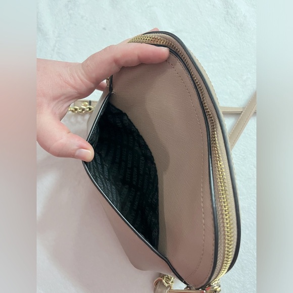 Steve Madden beige double zipper purse with long crossbody chain - Picture 10 of 13